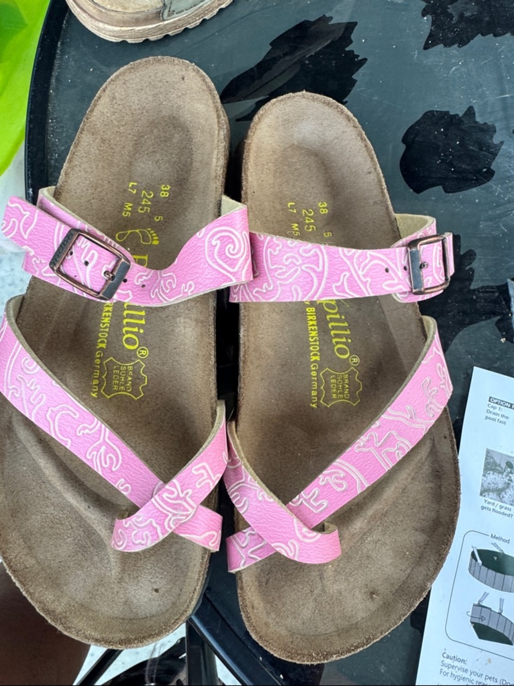 Birkenstock Pink Patterned Papillio Buckle Sandals
